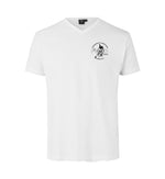 HOG Bergen Chapter t-shirt v-hals Unisex, modell ID0514, Hvit