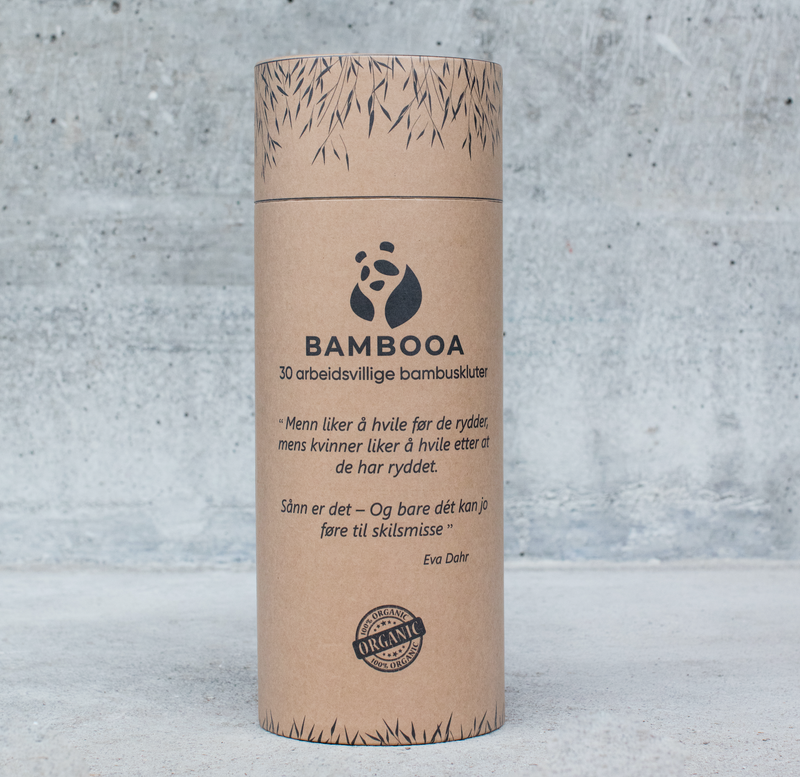 75% RABATT - Bambooa sett med 30stk bambusduker, 10stk kunstkort og 5pk med tannbørster