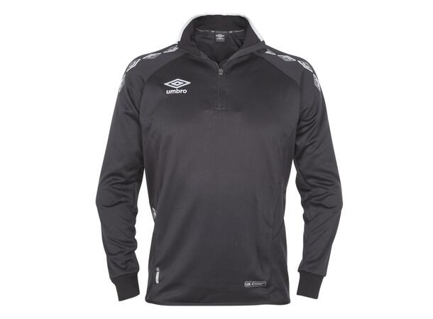 MER ENN 55% RABATT - BARN - Umbro UX-1 Half Zip - svart med hvite striper