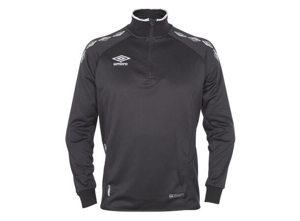 MER ENN 55% RABATT - BARN - Umbro UX-1 Half Zip - svart med hvite striper