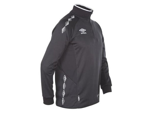 MER ENN 55% RABATT - BARN - Umbro UX-1 Half Zip - svart med hvite striper
