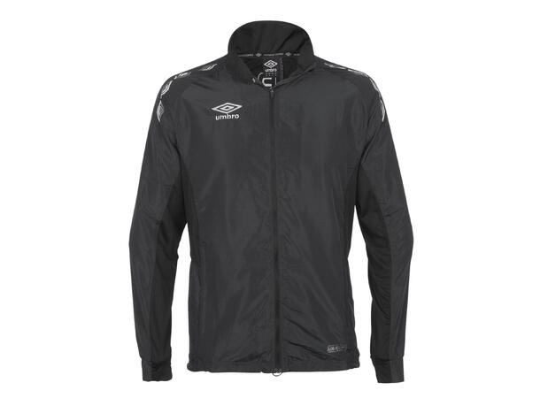 MER ENN 60% RABATT - VOKSEN - UMBRO UX-1 Trn Jacket Sort med hvite detaljer