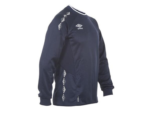 MER ENN 60% RABATT .- BARN_UMBRO UX-1 TRN SWEATER MARINE MED HVITE DETALJER