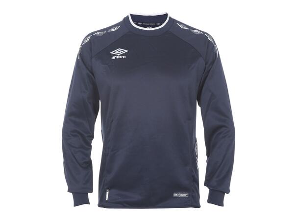 MER ENN 60% RABATT .- VOKSEN_UMBRO UX-1 TRN SWEATER MARINE MED HVITE DETALJER